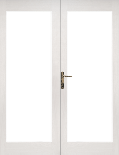 La Porte French Door in Pre-Finished External White (Brass Hardware)