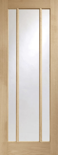 Internal Oak Shaker 4 Panel Fire Door with Clear Glass