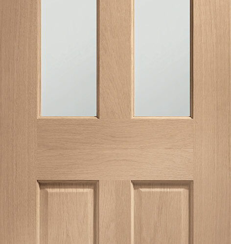 Internal Oak Malton Door with Clear Bevelled Glass