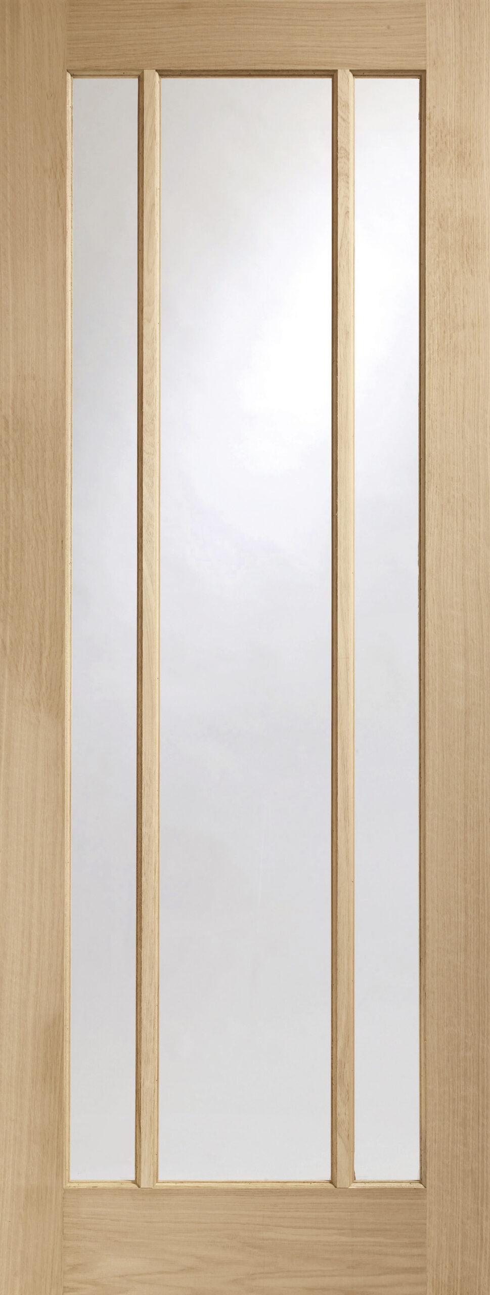 Worcester Internal Oak Door with Clear Glass – Clear Lacquer, 2032 x 813 x 35 mm