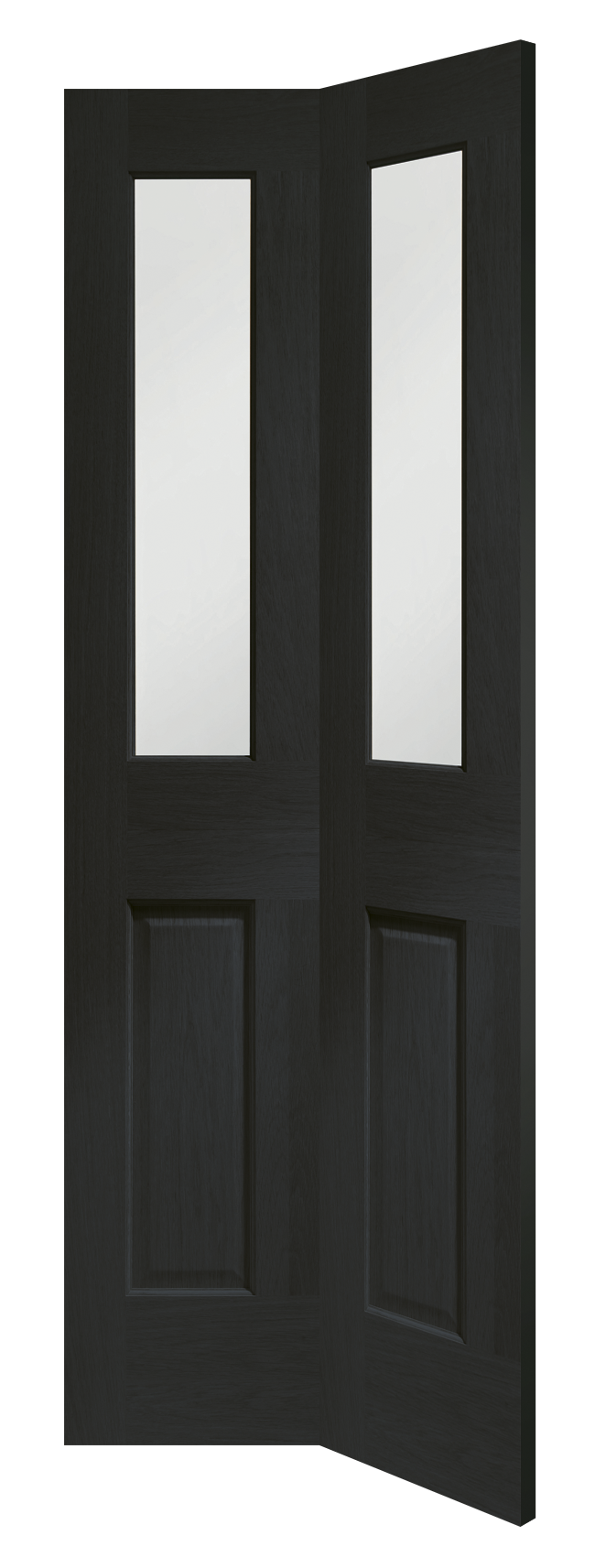 Malton Bi-Fold Internal Oak Door with Clear Bevelled Glass – Americano, 1981 x 762 x 35 mm