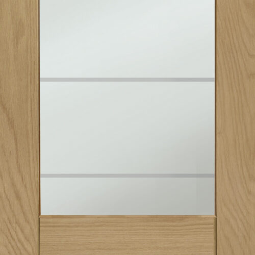 Palermo Essential 2XG Internal Oak Door with Clear Etched Glass