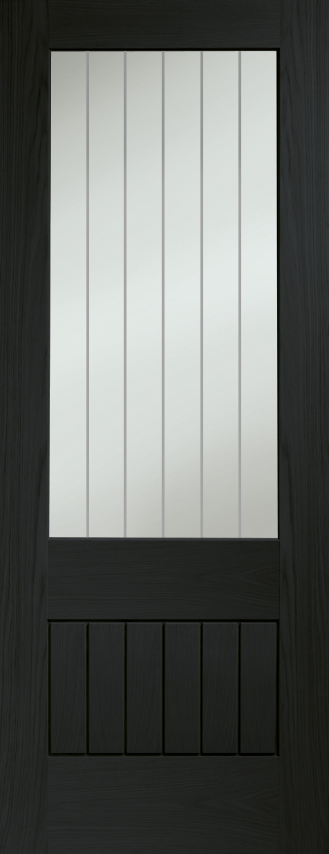 Suffolk Essential 2XG Internal Oak Door with Clear Etched Glass – Americano, 2032 x 813 x 35 mm