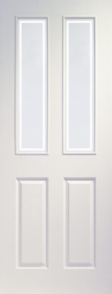 Internal White Moulded Victorian Door with Forbes Glass