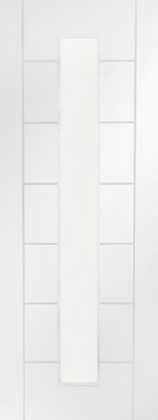 Internal White Primed Palermo 1L with Clear Glass Fire Door