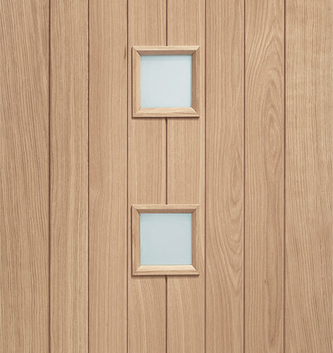 External Oak Double Glazed Siena Door with Obscure Glass