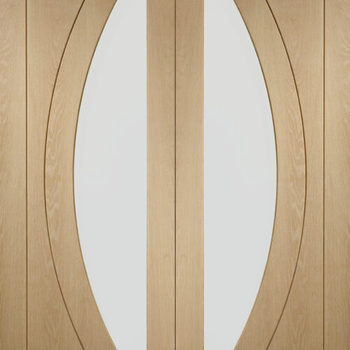 Internal Oak Salerno Pair with Clear Flat Glass
