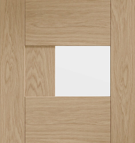 Internal Oak Pre-Finished Perugia Door with Clear Glass