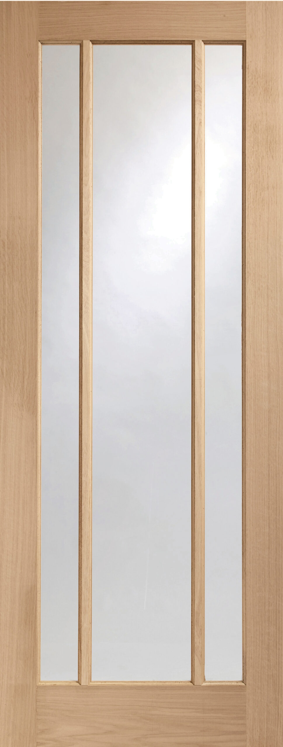 Worcester Pre-Finished Internal Oak Door with Clear Glass – Pre-Finished, 2040 x 826 x 40 mm