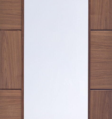 Internal Walnut Pre-Finished Ravenna Door with Clear Glass