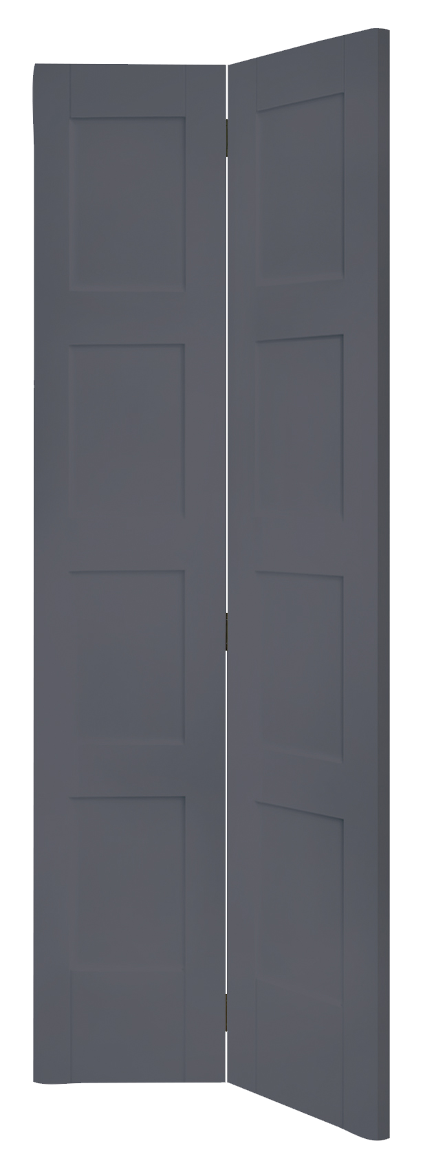 Shaker 4 Panel Bi-Fold Internal White Primed Door – Cinder, 1981 x 686 x 35 mm