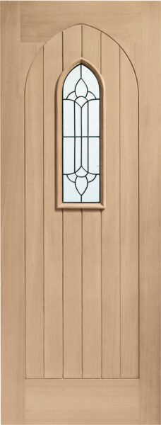 External Oak Triple Glazed Westminster Door with Black Caming Glass
