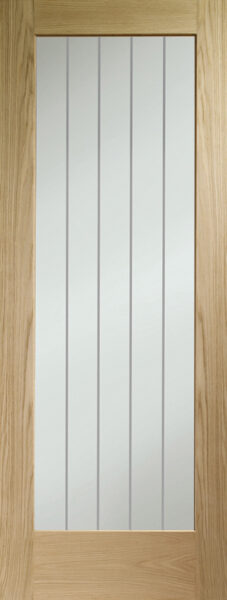 Suffolk Essential Pattern 10 Pre-Finished Internal Oak Door with Clear Etched Glass