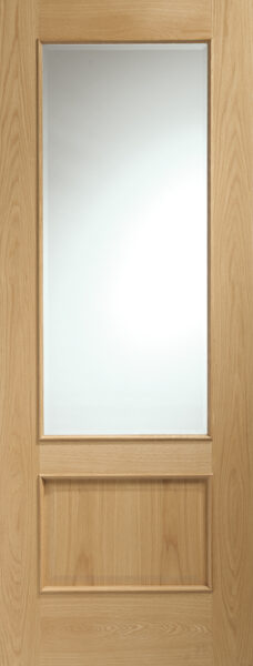 Internal Oak Andria with Clear Bevelled Glass and Raised Mouldings