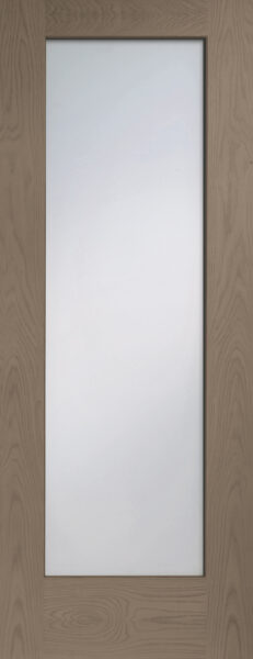 Internal Oak Pattern 10 with Clear Glass Fire Door Stained in Cappuccino