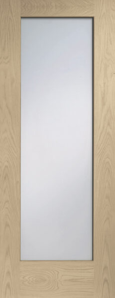 Internal Oak Pattern 10 with Clear Glass Fire Door Stained in Latte