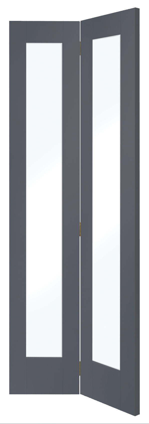 Internal White Primed Pattern 10 Bi-Fold with Clear Glass – Cinder, 1981 x 762 x 35 mm