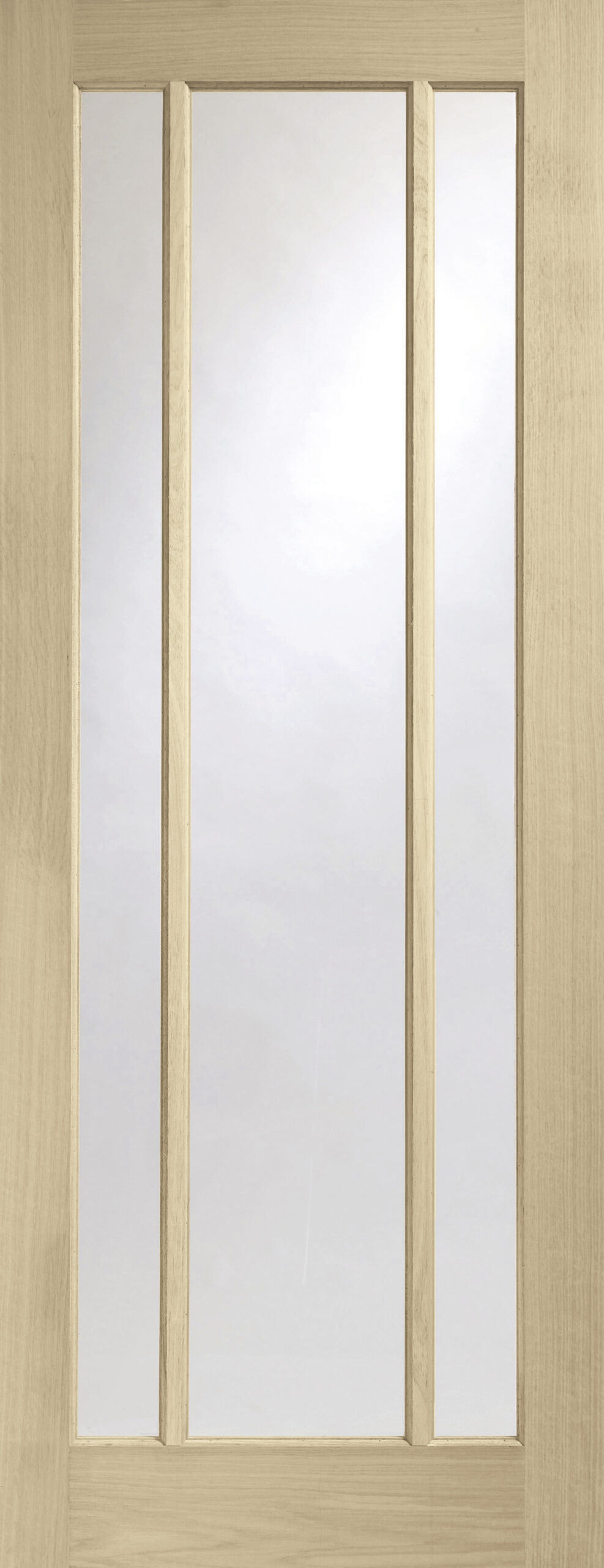 Worcester Internal Oak Door with Clear Glass – Latte, 2032 x 813 x 35 mm