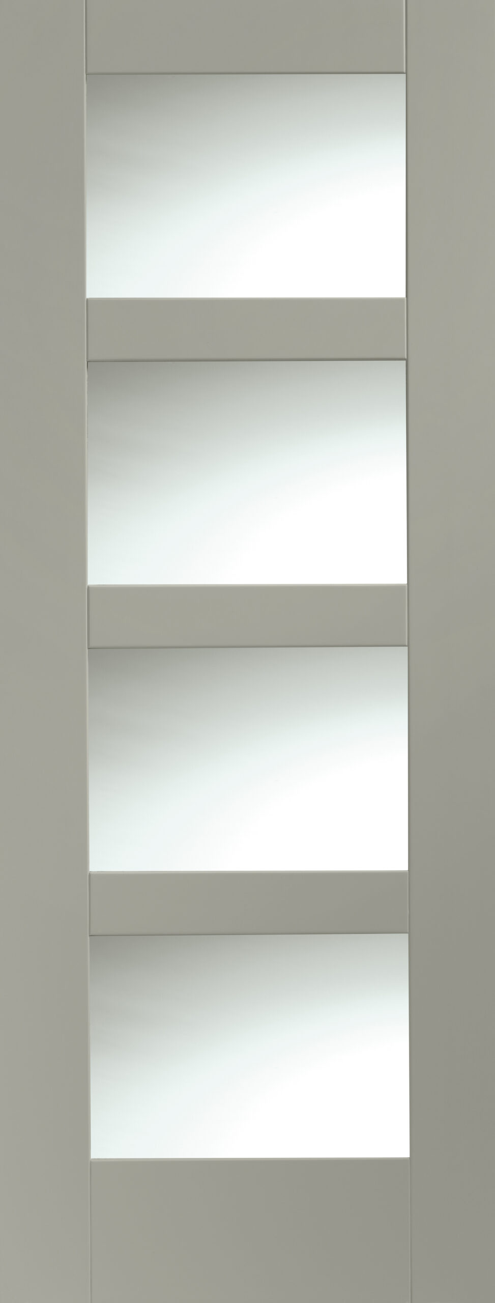 Shaker 4 Light Internal White Primed Door with Clear Glass – Slate, 1981 x 686 x 35 mm
