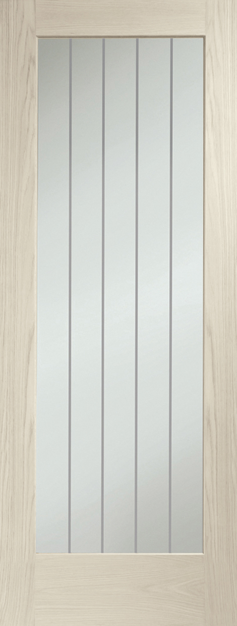 Suffolk P10 Internal Oak Fire Door with Clear Etched Glass – Blanco, 1981 x 838 x 44 mm