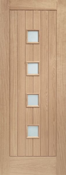 External Oak Double Glazed Siena Door with Obscure Glass