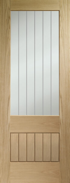 Suffolk Original 2XG Internal Oak Fire Door with Clear Etched Glass