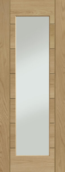 Pre-Finished Palermo Original 1 Light Internal Oak Door with Clear Glass (wide)