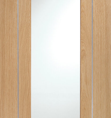 Internal Oak Pre-Finished Varese Door with Clear Glass