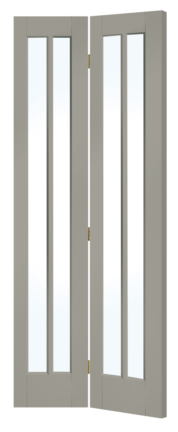 White Primed Worcester Internal Bi-Fold with Clear Glass – Slate, 1981 x 762 x 35 mm