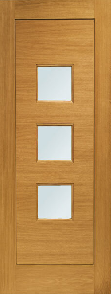 Pre-Finished Ext Oak Double Glazed Turin Door with Obscure Glass