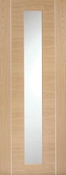 Internal Oak Pre-Finished Forli Door Clear Glass