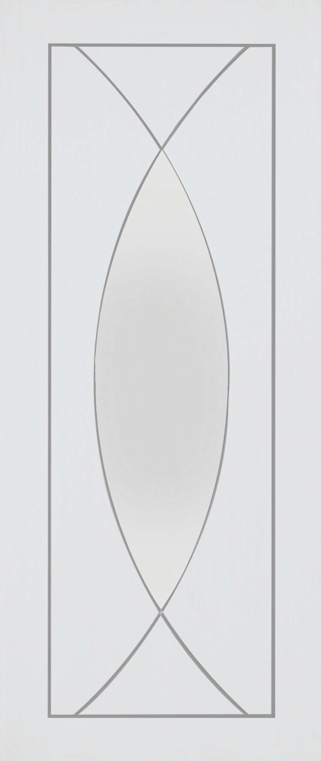 Internal White Primed Pesaro with Clear Glass – White Primed, 2040 x 726 x 40 mm