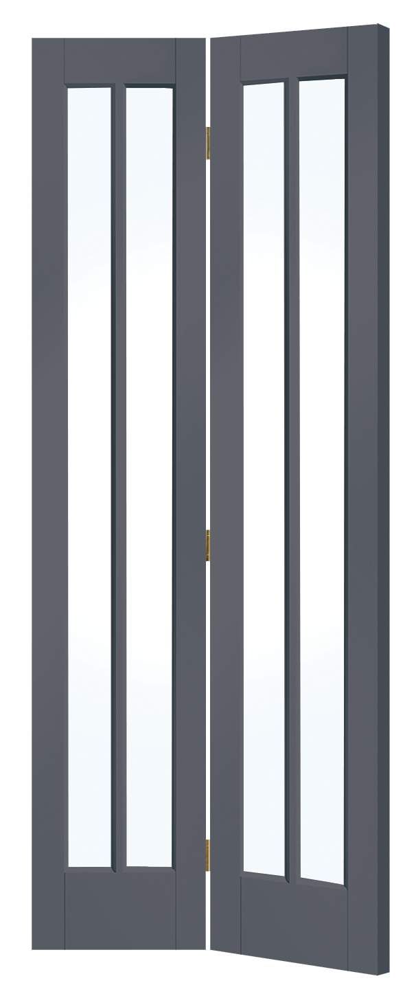 White Primed Worcester Internal Bi-Fold with Clear Glass – Cinder, 1981 x 762 x 35 mm
