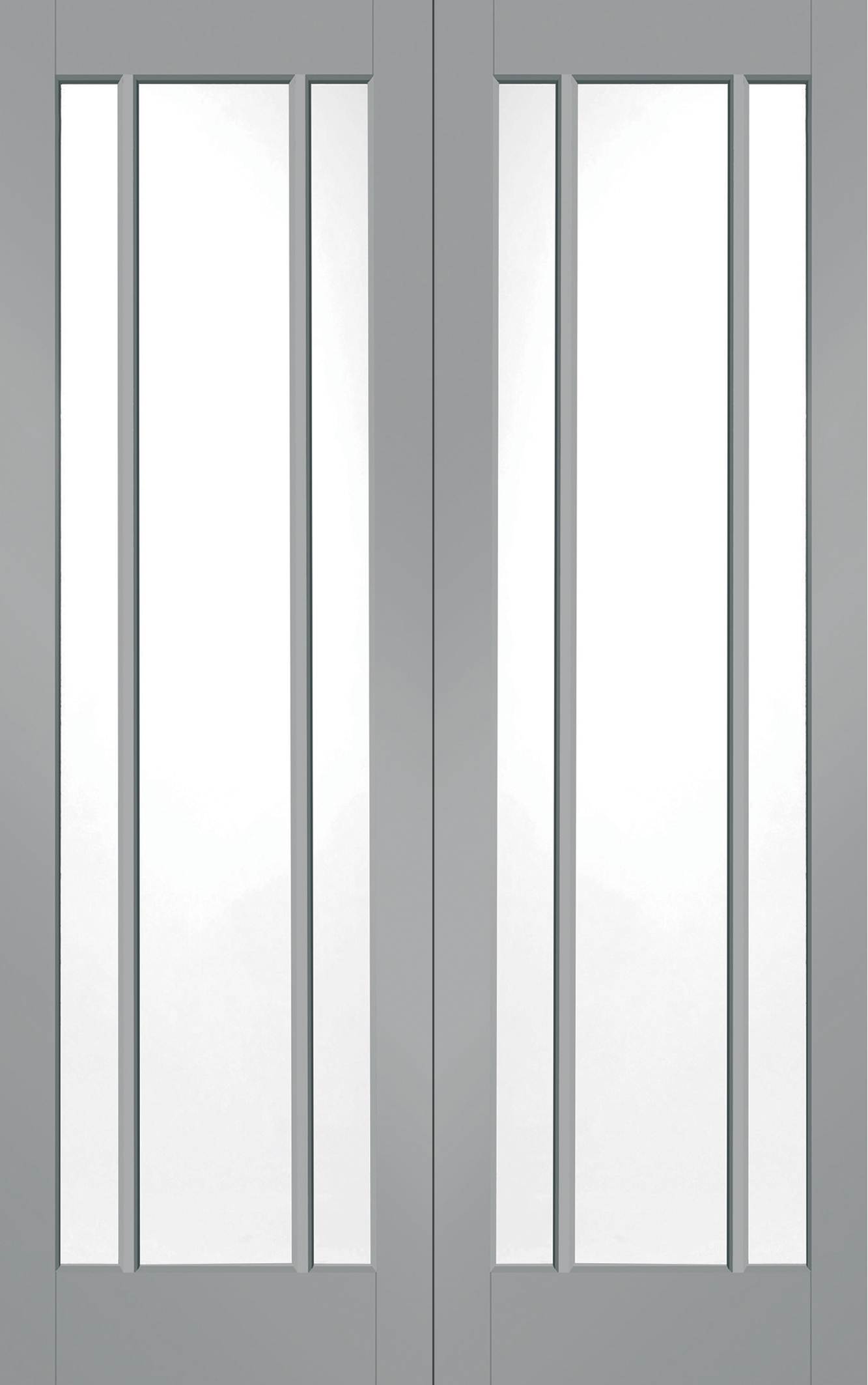 Internal White Primed Worcester Door Pair with Clear Glass – Storm, 1981 x 1372 x 40 mm