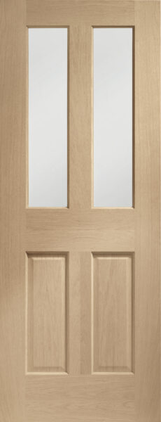 Malton Pre-Finished Internal Oak Door with Clear Bevelled Glass