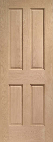 Victorian 4 Panel Pre-Finished Internal Oak Fire Door