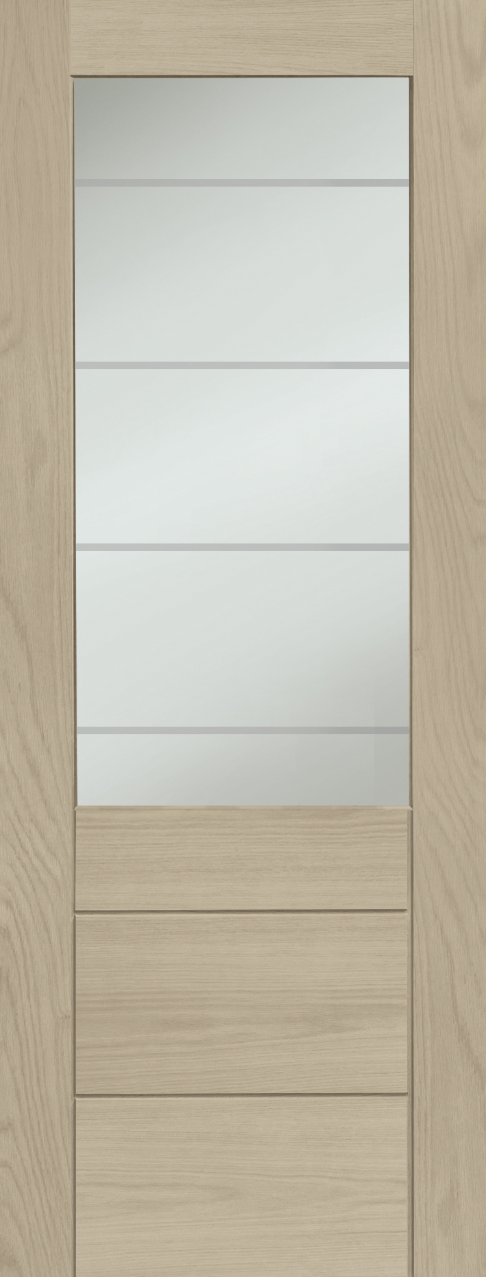 Palermo Essential 2XG Internal Oak Door with Clear Etched Glass – Latte, 2040 x 726 x 40 mm