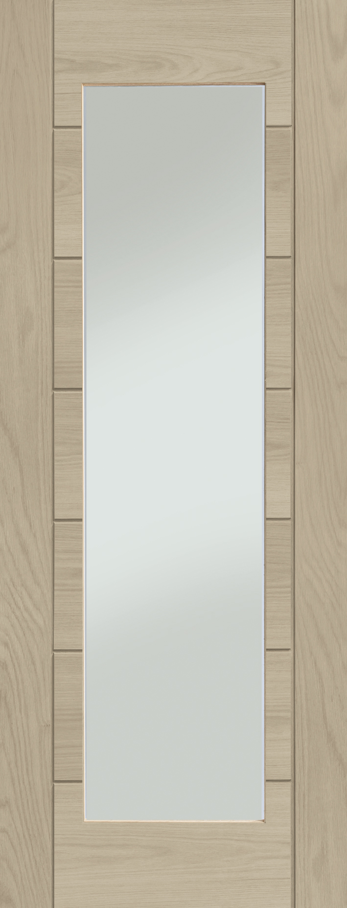 Palermo Essential 1 Light Internal Oak Door with Clear Glass – Latte, 2040 x 726 x 40 mm