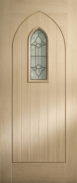 External Oak Triple Glazed Westminster Door with Black Caming Glass