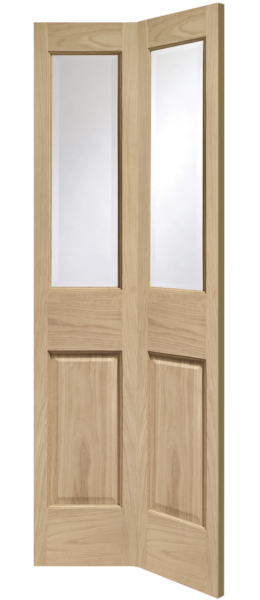 Internal Oak Malton Bi-Fold with Clear Bevelled Glass