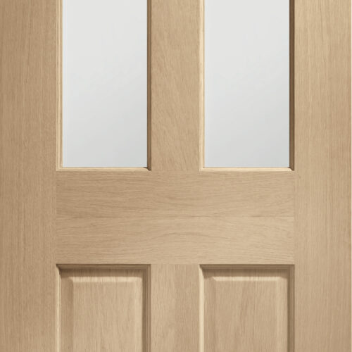 Malton Pre-Finished Internal Oak Door with Clear Bevelled Glass