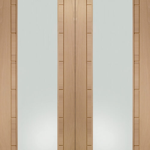 Palermo Internal Oak Rebated Door Pair with Clear Glass