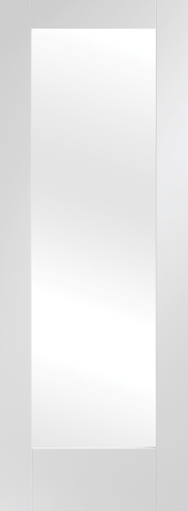 Internal White Primed Pattern 10 with Clear Glass – White Primed, 1981 x 306 x 35 mm