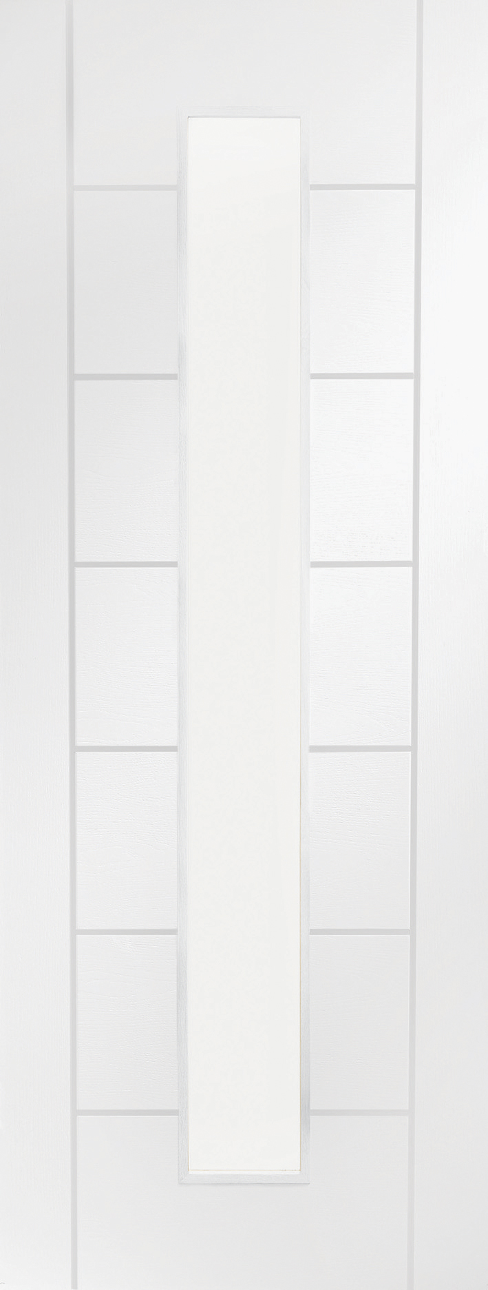 Internal White Primed Palermo 1L with Clear Glass Fire Door – White Primed, 1981 x 838 x 44 mm