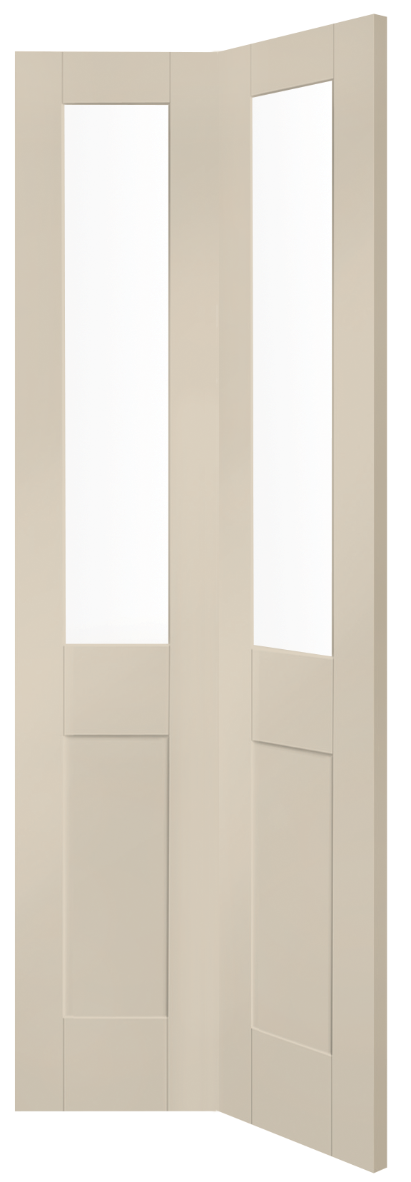 Internal White Primed Malton Shaker Bi-Fold with Clear Glass – Isabella, 1981 x 762 x 35 mm