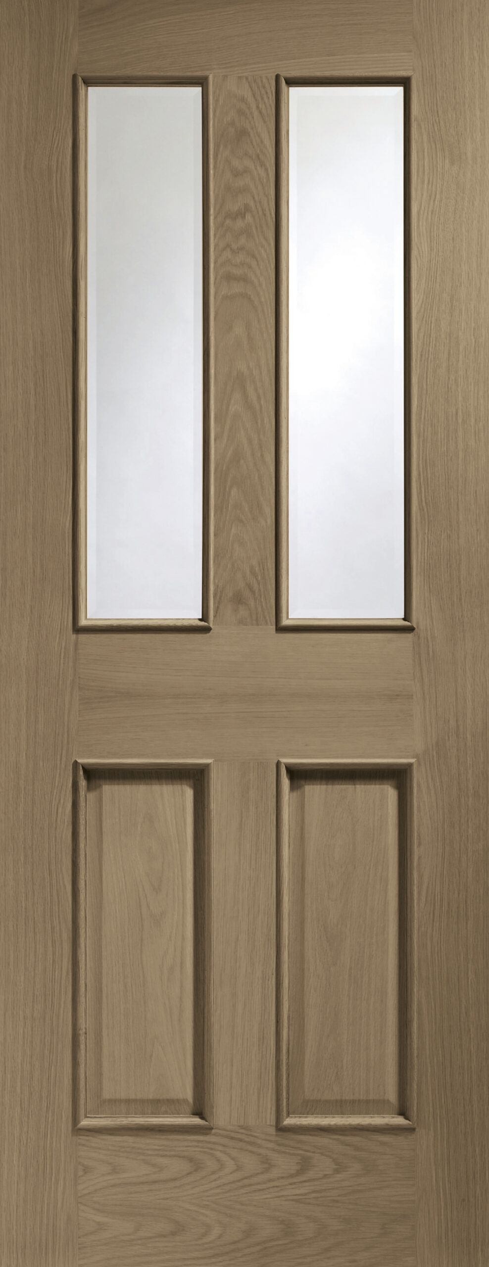 Malton With Raised Mouldings Internal Oak Door with Clear Bevelled Glass – Cappuccino, 1981 x 838 x 35 mm