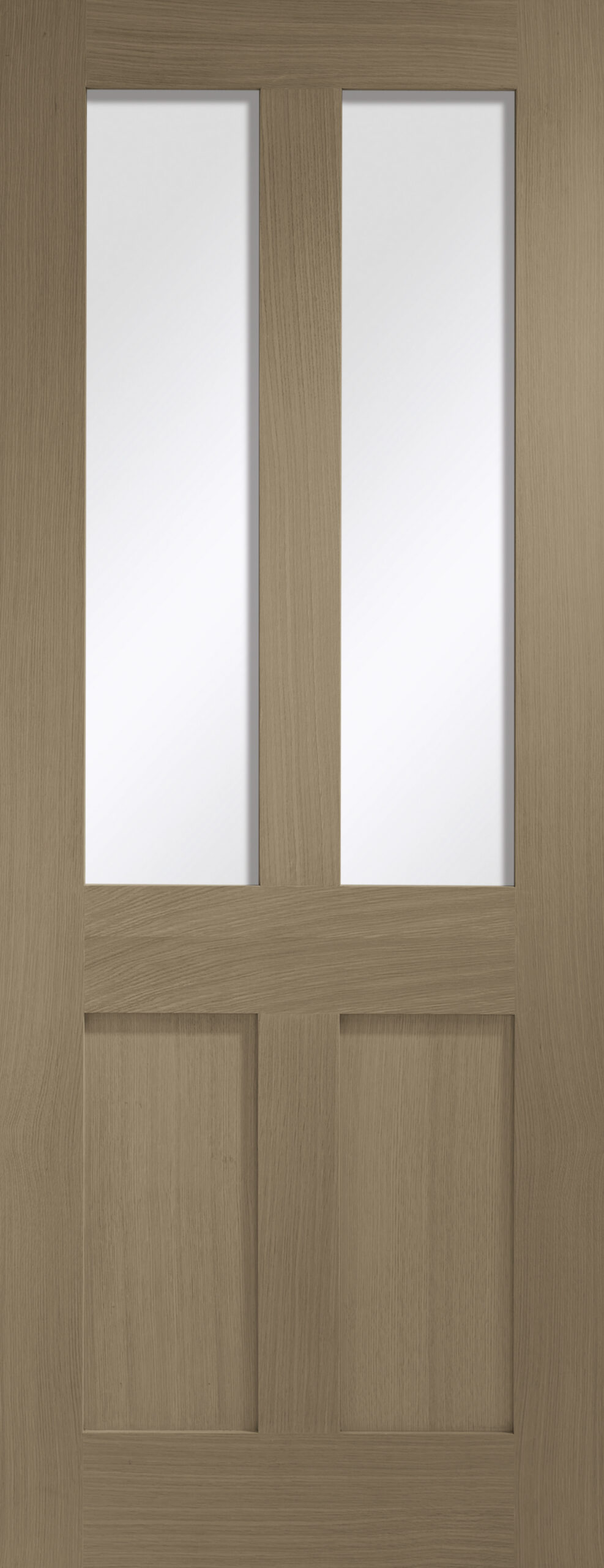 Malton Shaker Internal Oak Door with Clear Glass – Cappuccino, 1981 x 838 x 35 mm