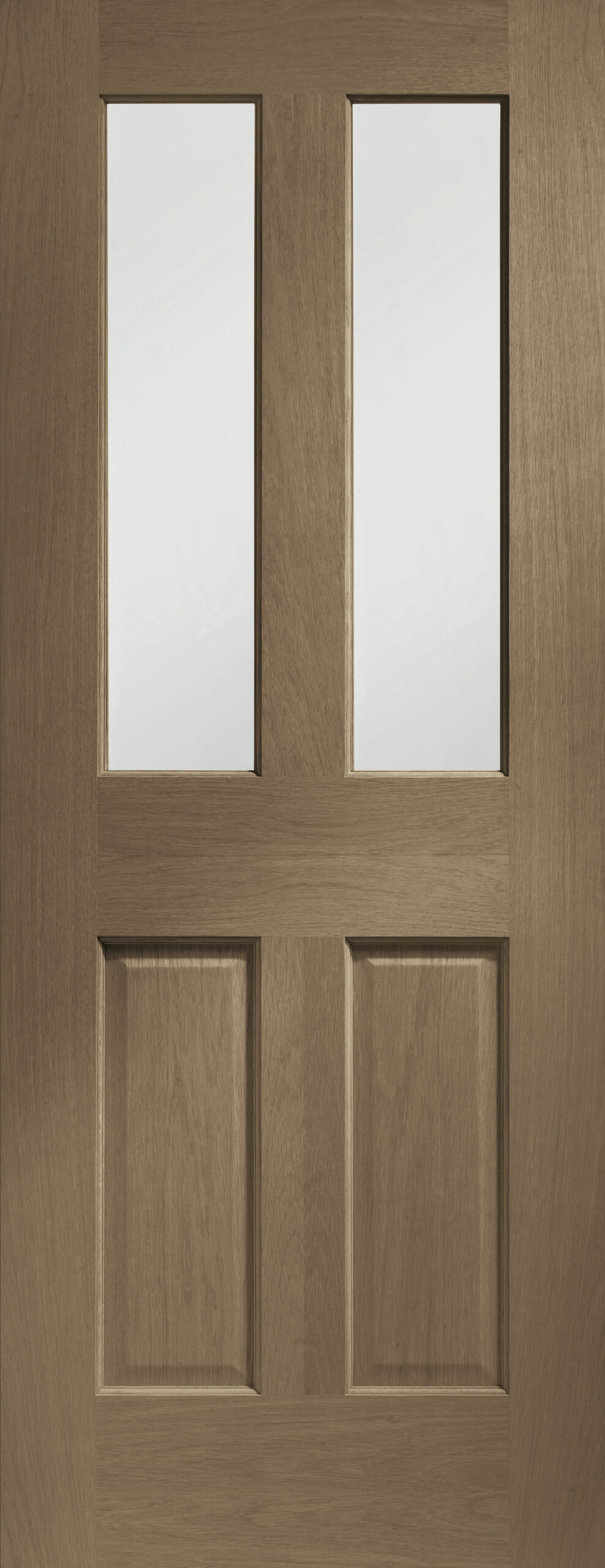 Malton Internal Oak Fire Door with Clear Glass – 1981 x 838 x 44 mm, Cappuccino