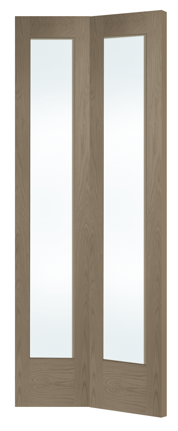 Internal Oak Pattern 10 Bi-Fold with Clear Glass – Cappuccino, 1981 x 762 x 35 mm