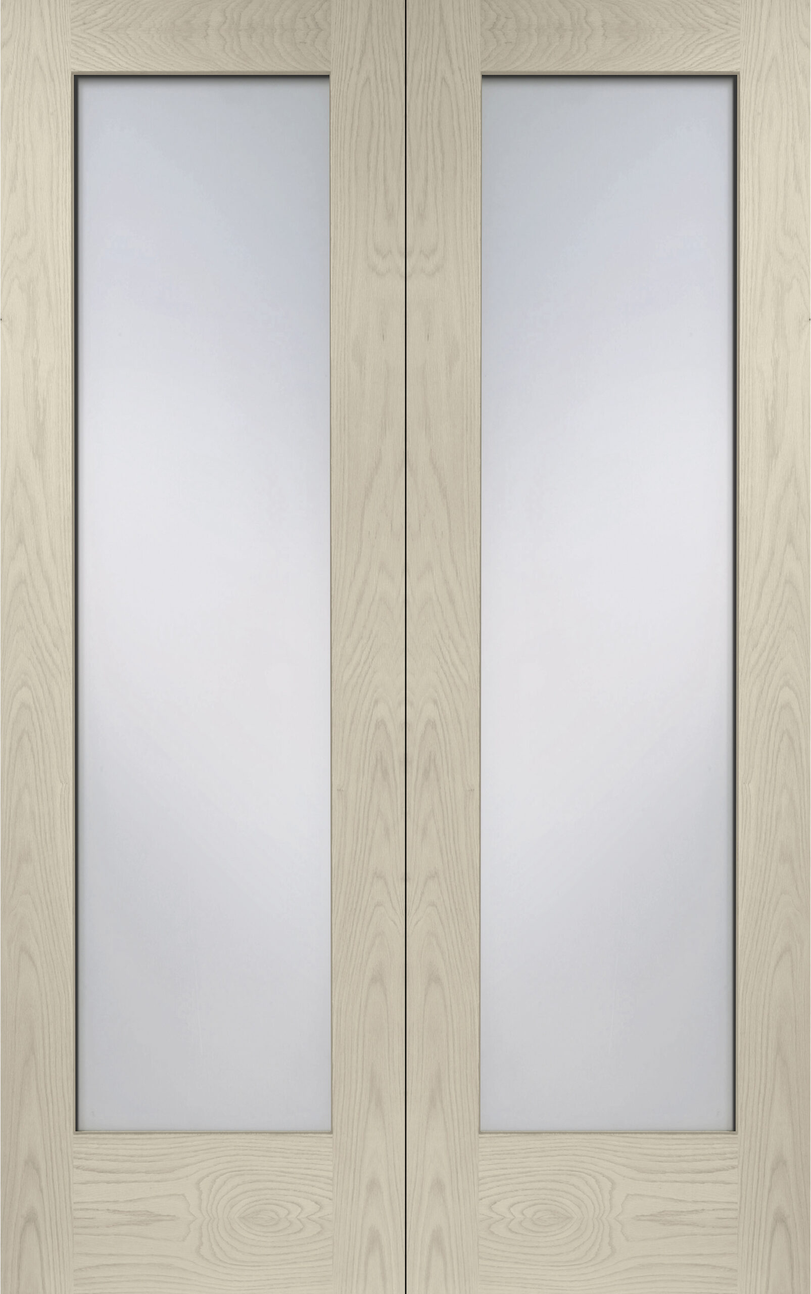 Internal Oak Pattern 10 Door Pair with Clear Glass – Blanco, 1981 x 1524 x 40 mm